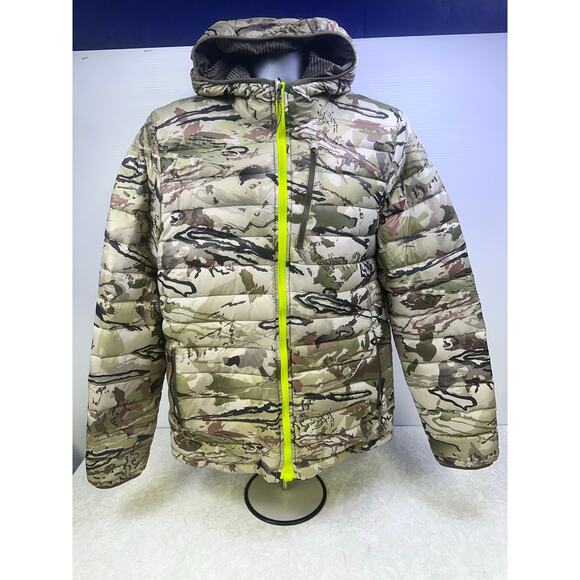 Under Armour Ridge Reaper Hunting Jacket w/Camouflage Pattern/Neon Zipper-Large - Picture 1 of 16